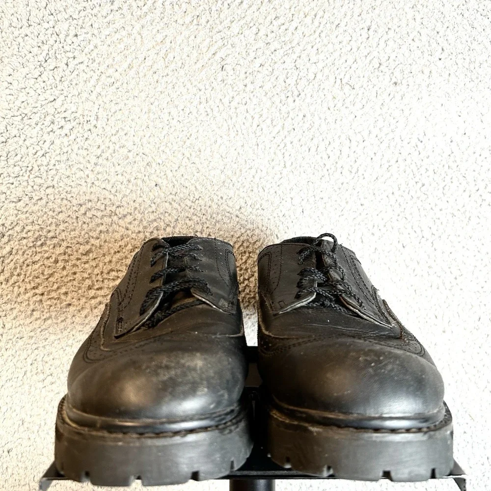 SKECHERS Men's Shoes Wingtip Oxford Leather Upper Size US 10.5 Black Jammers